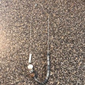 Gemstone bead toggle necklace
